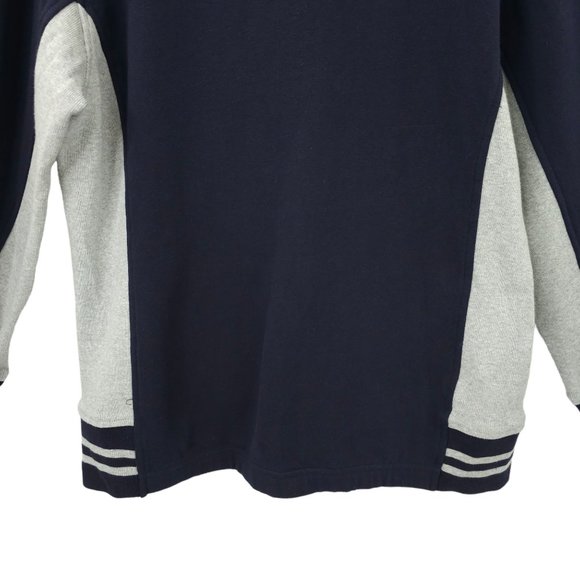 Izod Jeans Quarter Zip Pullover Sweatshirt Top Boys 14/16 Navy Blue Gray NEW - Picture 14 of 16